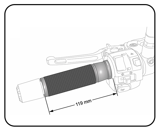 DIMENSIONES, 119 mm de long.
