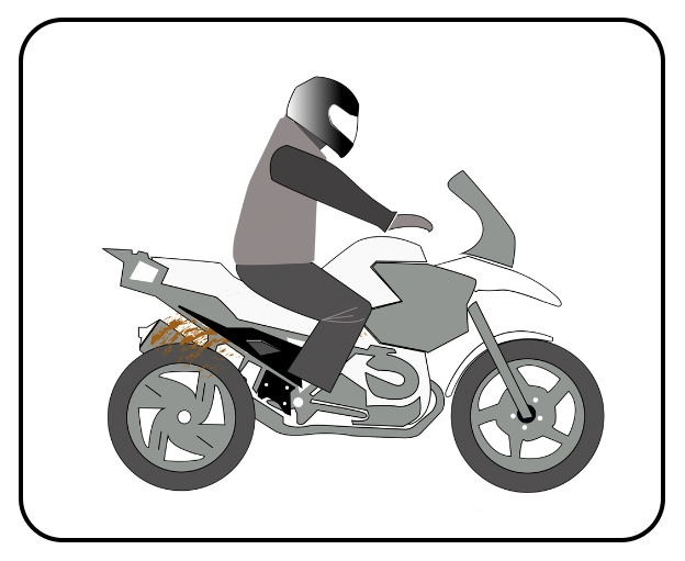 CONCEPTION, Couvre les zones creuses de la moto.