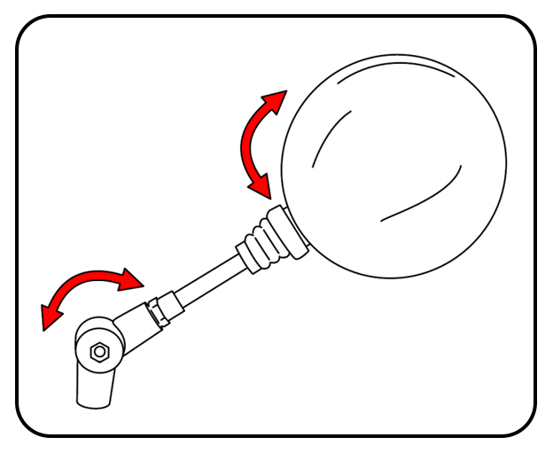 Réglable, inclinaison et hauteur du miroir